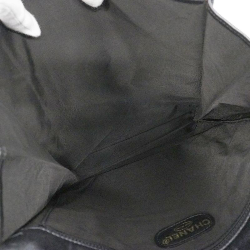 Chanel Shoulder Bag Lambskin Black Gold Hardware Women