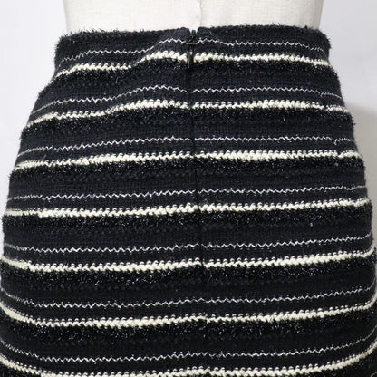 Chanel Flared Skirt P19873v11554 Tweed Black Ladies Skirt