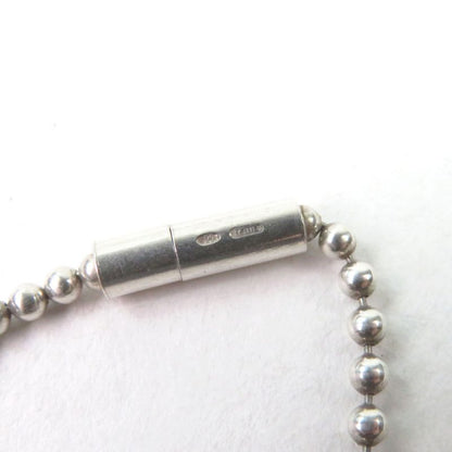Gucci 925 Logo Engraved Double Dog Tag Ball Chain Necklace Silver