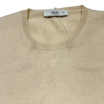 Prada Sleeveless Sweater Size 40 M Women - Beige Crewneck/cashmere
