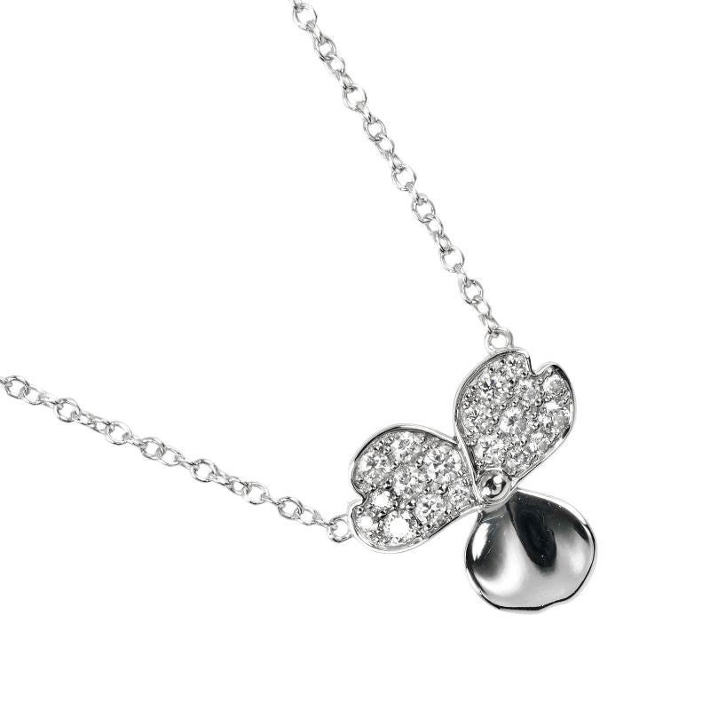 Tiffany & Co Paper Flower Pt950platinum X Diamond Ladies 3.56g Necklace