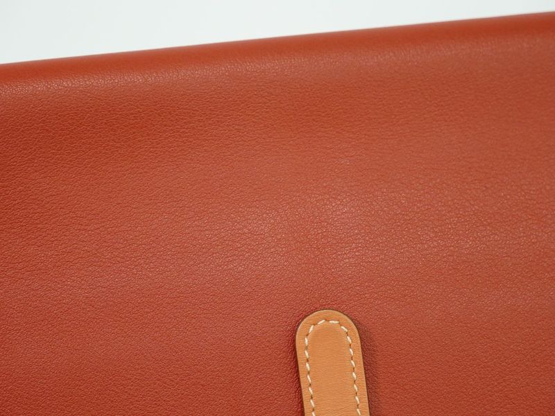 Authentic Hermes Dogon Vorsoft Leather Long Wallet Long Wallet □O 2011 Coral