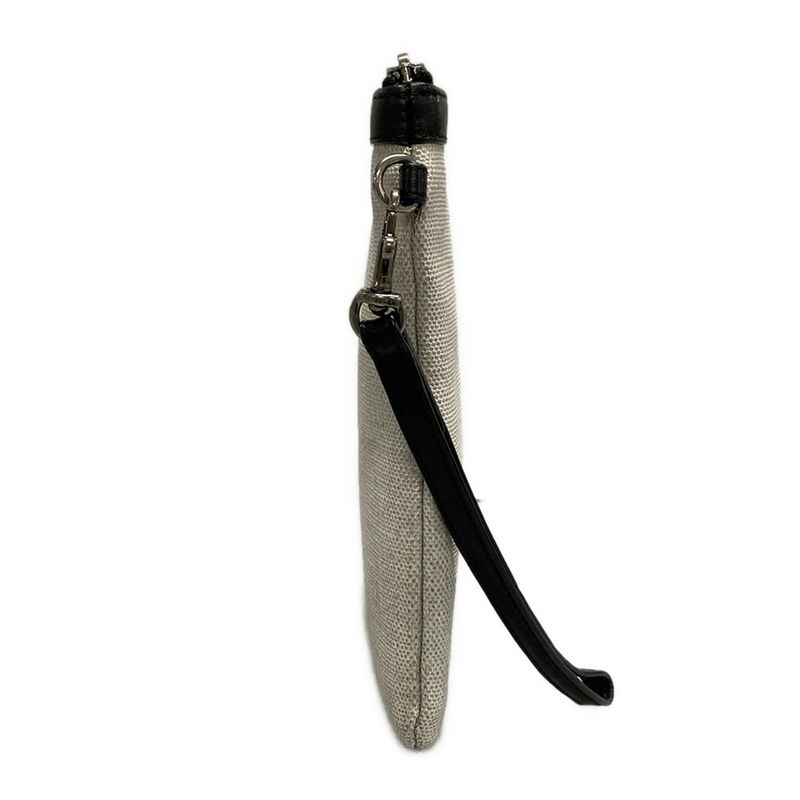 Saint Laurent Paris Clutch Bag Pouch Rive Gauche 581369 White X Black Leather