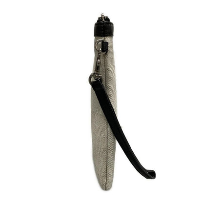 Saint Laurent Paris Clutch Bag Pouch Rive Gauche 581369 White X Black Leather