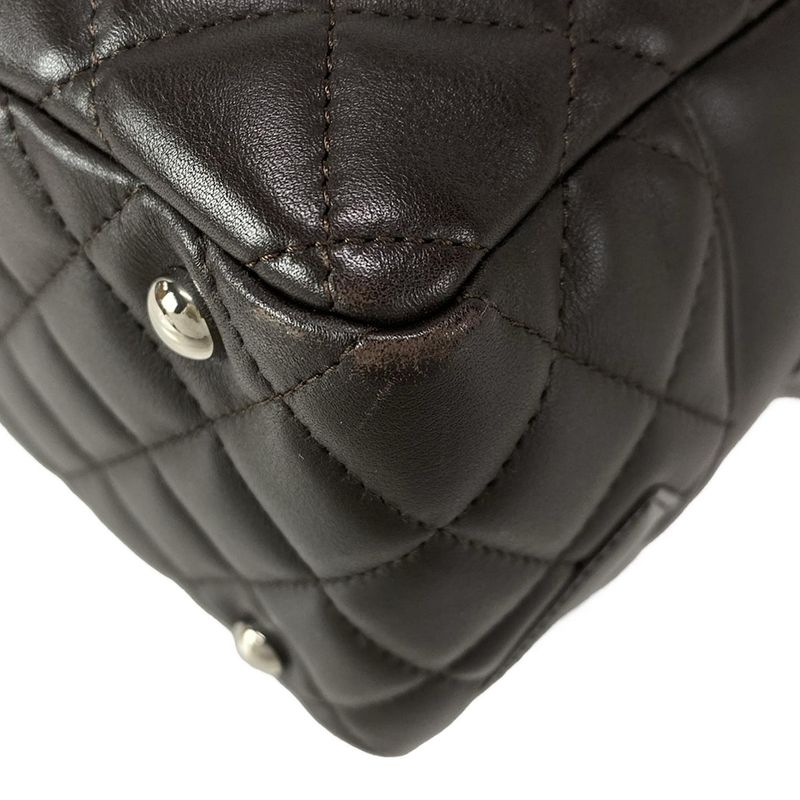 Chanel Shoulder Bag Cambon Line Bow Ring Bag A25171 Dark Brown Leather Lambskin