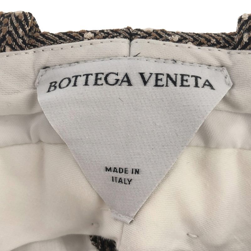 Bottega Veneta - 2021aw - Silk-blend Herringbone Slacks Pants - 36 - Brown -