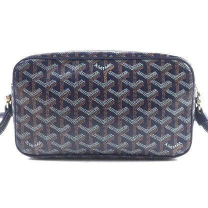 goyard Cupveil PM Canvas Leather Allover Logo Square Shoulder Bag Navy Storage