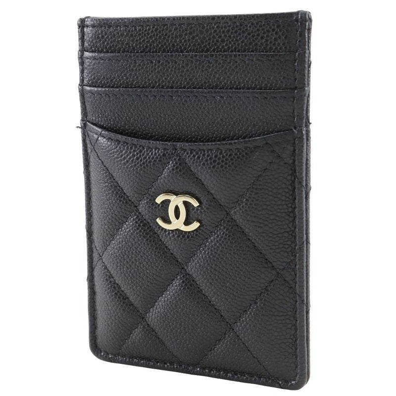Chanel Matelasse Gold Hardware Coco Mark Ap3595 X Cabinskin Black Ladies Card