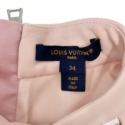 Louis Vuitton Dress Wool Silk Pink Silver Mock Neck Straight Sleeveless
