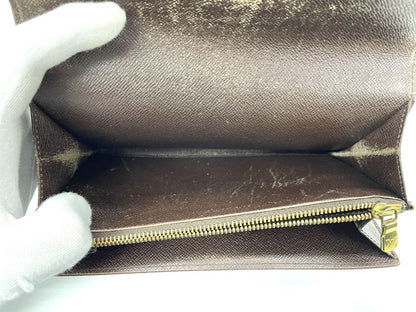 Louis Vuitton Damier Pochette Portmonnais Cles Di Long Wallet N61725 Brown Made