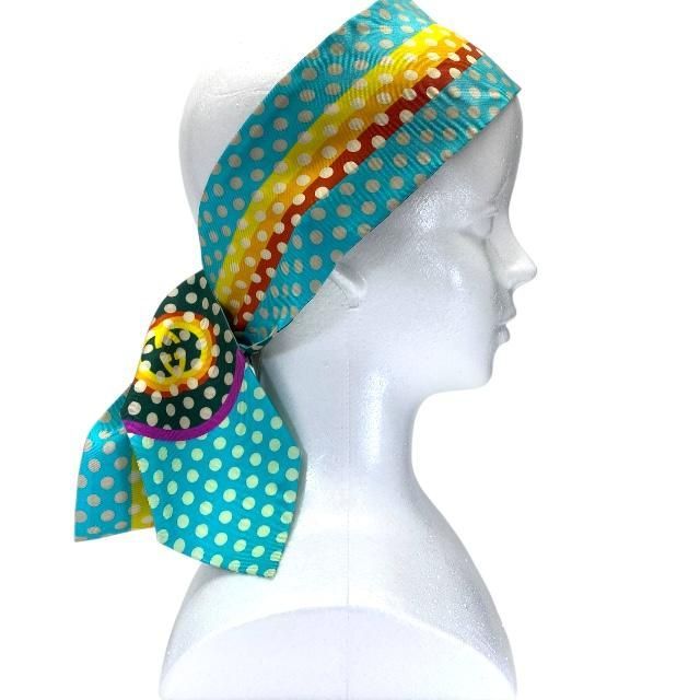 Gucci 741890 Scarf Bandana Interlocking G Accessories Small Pattern Dotted Silk