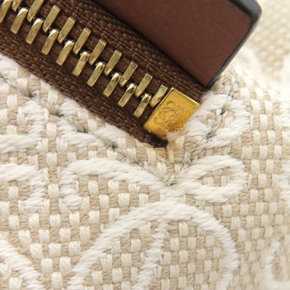 Loewe 2way Bag Hammock Bag Small Leather Jacquard Cotton Ecru and Tan Gold