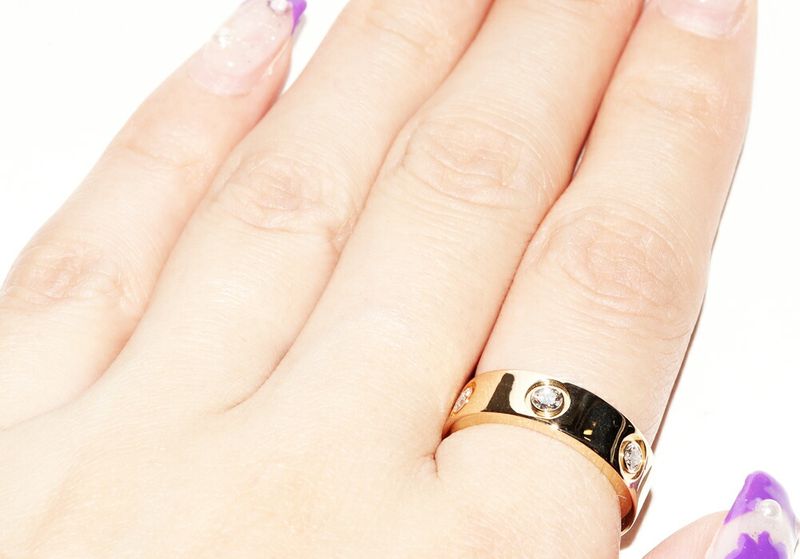 Cartier Ring 18K Yellow Gold Diamond 6P Love Ring Full Diamond B40975