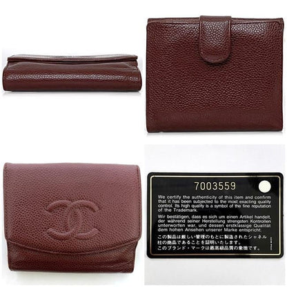 Chanel Bifold Wallet Ec22876 Red Coco Mark A13496