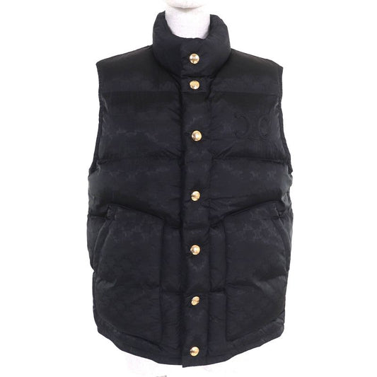 Celine 2w987795w Triomphe Badge Quilted Monogram Padded Vest Black 36 With