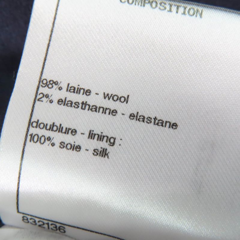 CHANEL P59081v39106 Wool Hexagonal Coco Button Sailor Collar Zigzag Pattern