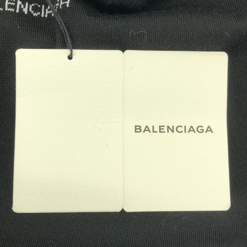 Balenciaga - Wool Back Logo Crew Neck Knitted Sweater - 40 - Black - Women's