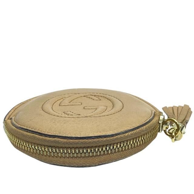 Gucci 337946 Soho Coin Case Coin Purse Mini Wallet Circle Shape Compact Leather