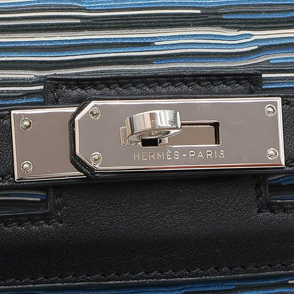 Hermes 2way Bag Kelly 32 Outer Stitch Vibrato Vogaliver Blue Silver Hardware