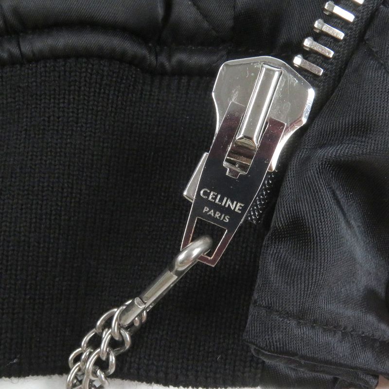 Celine 22AW 2w749048s Back Logo Print Hooded Bomber Jacket Blouson Black 50