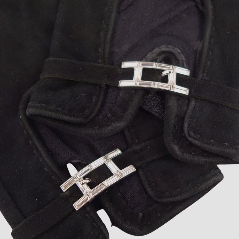 Hermes Gloves H Logo Hardware Suede Leather Rede