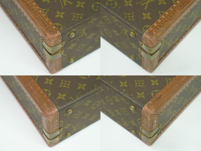 Authentic Louis Vuitton LV President Monogram Attache Case Handbag Brown M53012