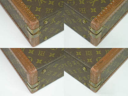 Authentic Louis Vuitton LV President Monogram Attache Case Handbag Brown M53012