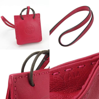 Hermes Bagcharm Sac Oranje Y Engraved Annie Milo Lamb Rose Mexico Pink Leather
