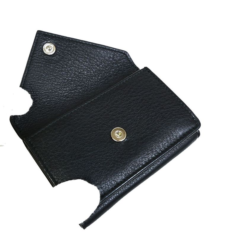 Balenciaga Trifold Wallet Mini Wallet Leather Black 62ka374