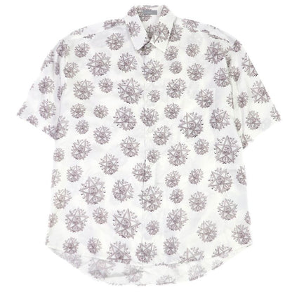 DIOR Homme 243c556a5649 100% Silk CD Etoile Total Short Sleeve Shirt White 39