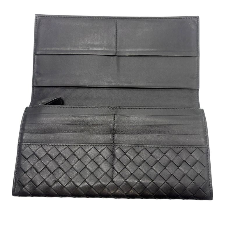 3199 Bottega Veneta Long Wallet 156819 Black Preowned Men's Folded Wallet