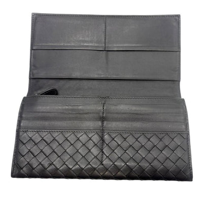 3199 Bottega Veneta Long Wallet 156819 Black Preowned Men's Folded Wallet