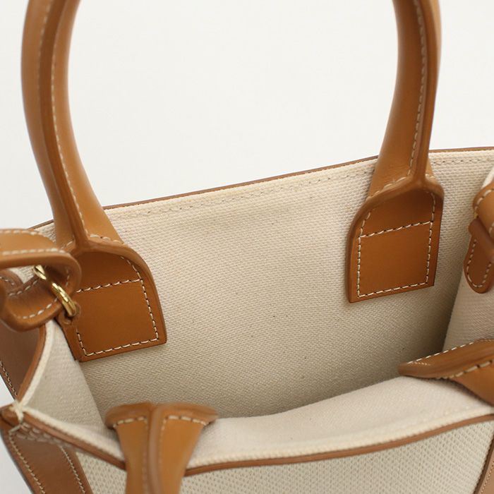 Celine 2WAY Mini Vertical Cabas 19330 2bnz.02nt Handbag Canvas Calf Womens