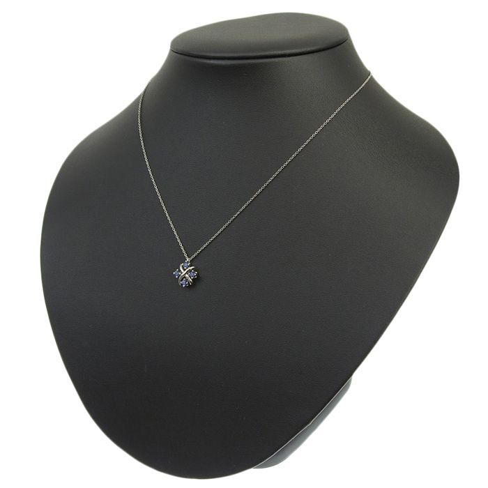 Tiffany & Co Jean Schlumberger Sapphire Necklace Pt950 Platinum Sapphire 40.5cm