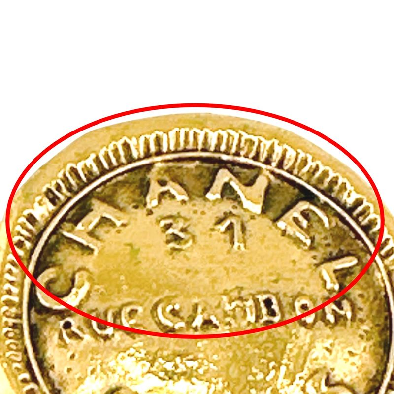 Chanel Earring Circle Logo Large Vintage Cambon Earrings Chanel Gold