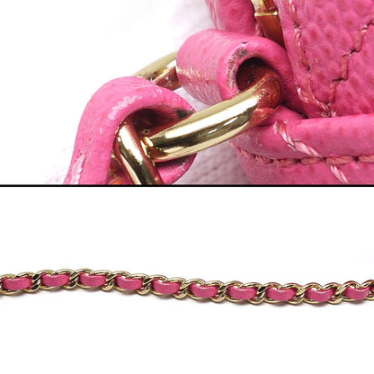 Chanel Mini Matelasse Chain Shoulder Caviar Skin Coco Mark Pink