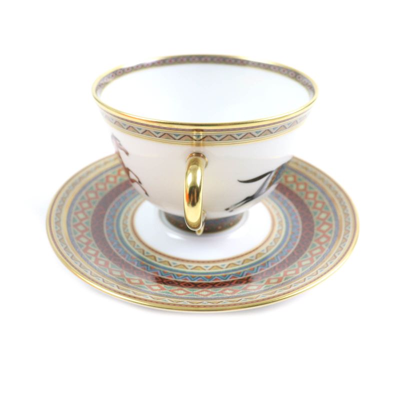 Hermes Chevaldrian Horse Tea Cup And Saucer Set Of 2 Tableware Multi With Box