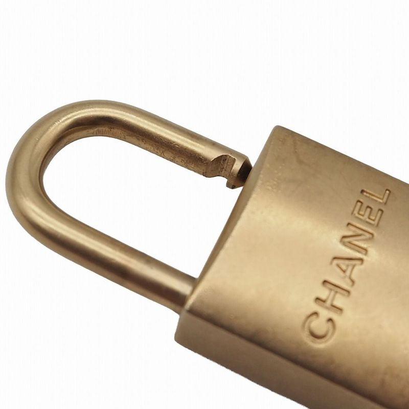 Chanel Coco Logo Padlock Cadenna Key Clochette with Case Charm Calf Leather GP