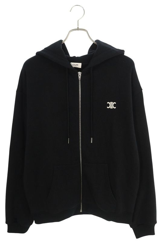 Celine 25SS Ry0a60n60 Triomphe Zip Cashmere Blend Hoodie Men's L