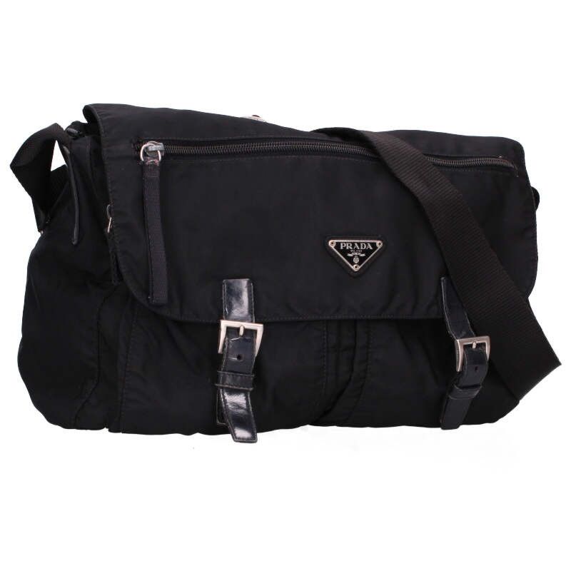 Prada Bt6671 Triangle Logo Plate Nylon Shoulder Bag For Men