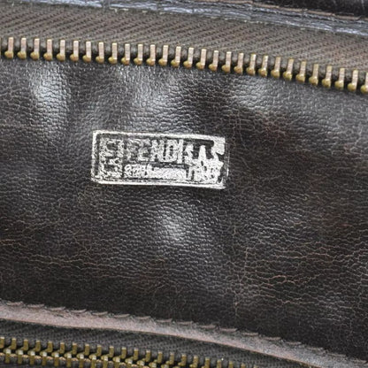 Fendi Handbag Zucca Pattern Brown Leather 62bs172