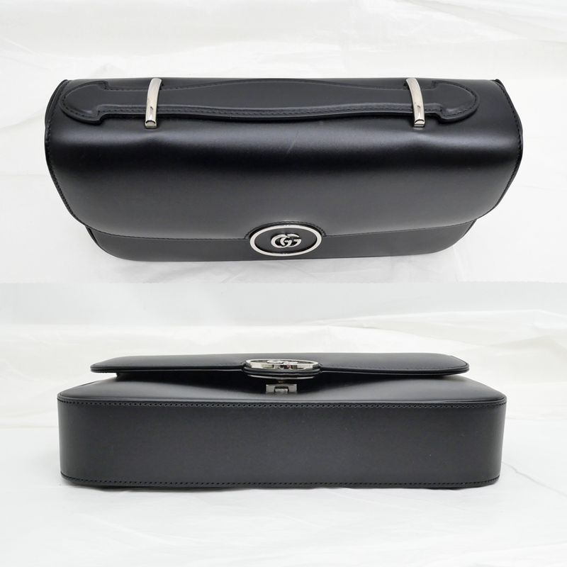 Gucci Clutch Bag Shoulder Bag Leather Black 739721 Shoulder Ladies