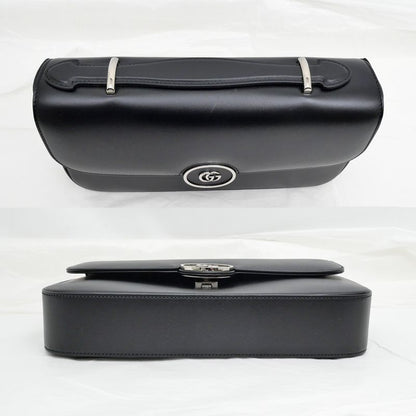 Gucci Clutch Bag Shoulder Bag Leather Black 739721 Shoulder Ladies