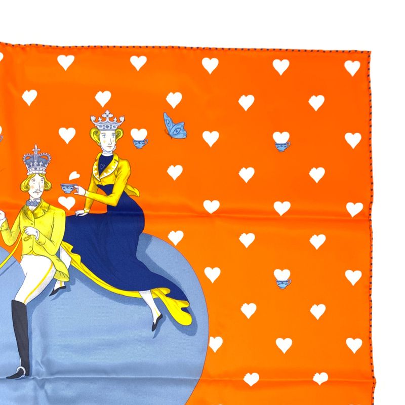 Hermes Scarf Carre 70 Tea Time Medaillons Tea Time Medallions Orange