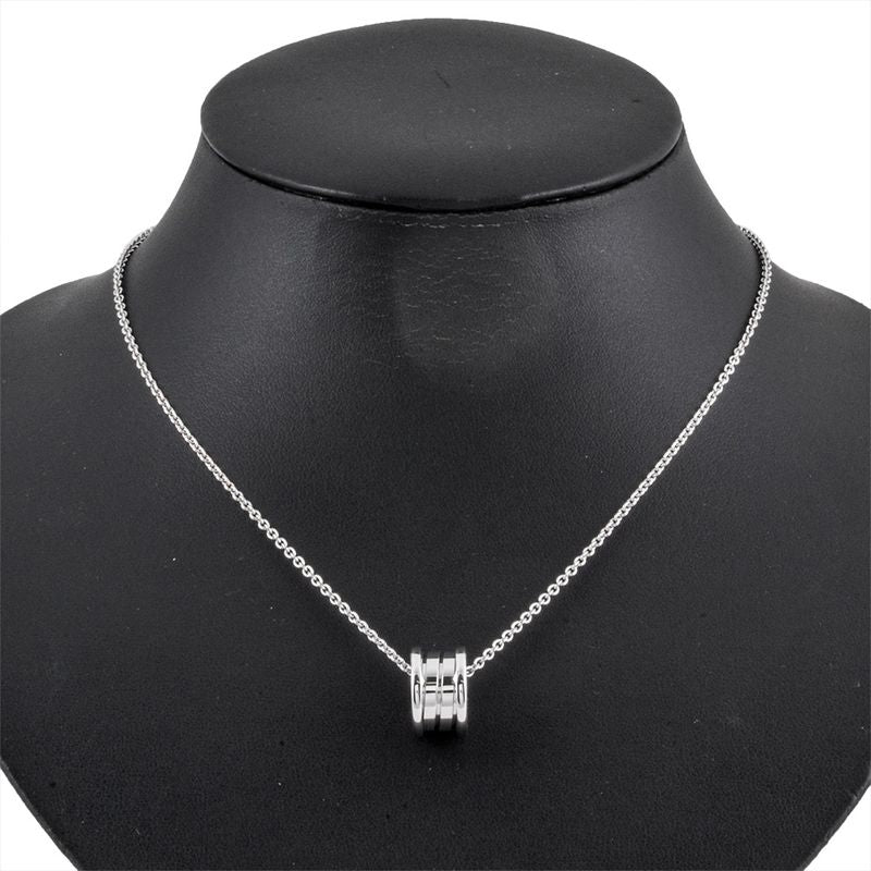 Bulgari Bvlgari Bee Zero One Pendant Necklace 18K White Gold 119g White Togo