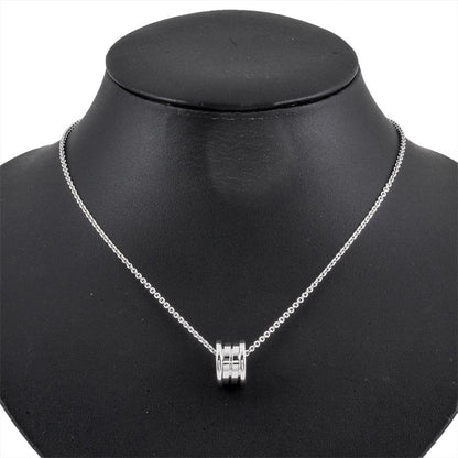 Bulgari Bvlgari Bee Zero One Pendant Necklace 18K White Gold 119g White Togo