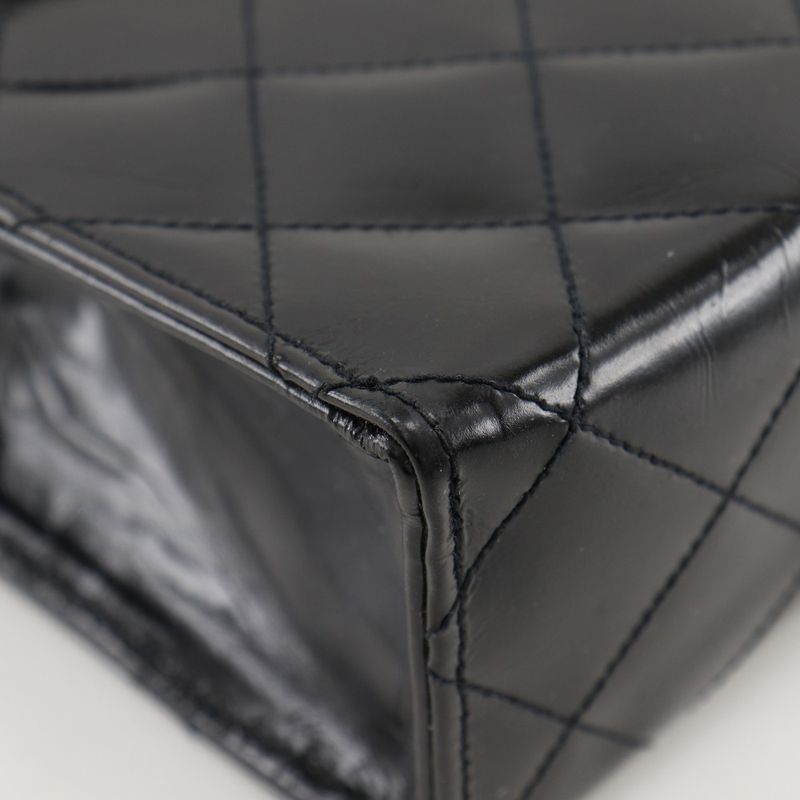 Chanel Chain Shoulder Decacoco Matelasse Vintage Enamel Black Ladies Shoulder