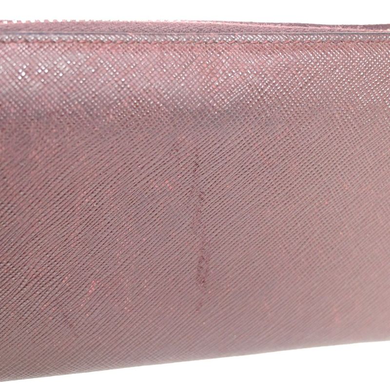 Prada Long Wallet Round Zipper Bordeaux Leather 02bs192
