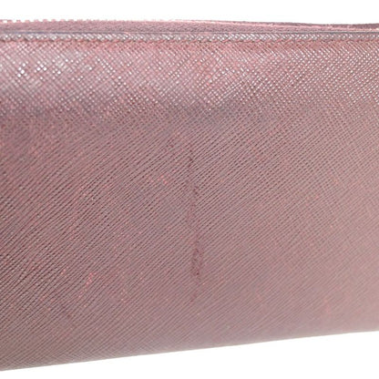 Prada Long Wallet Round Zipper Bordeaux Leather 02bs192