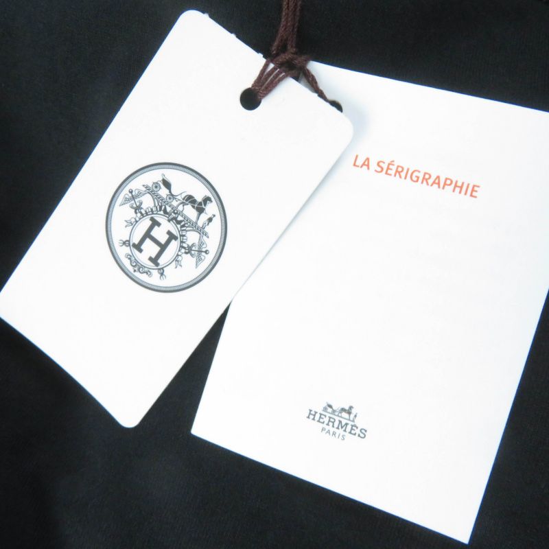 Hermes 2024ss 4h4642da 100% Cotton Short Sleeve T-shirt Black 34 Made In France